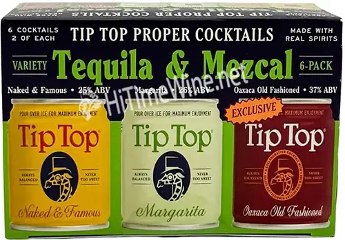 Picture of TIP TOP COCKTAILS TEQUILA-MEZCAL VARIETY 6PK 100ML (NAKED & FAMOUS; MARGARITA & OAXACA OLD FASHIONED)