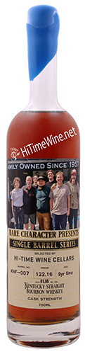 picture of RARE CHARACTER HI-TIME LIQUOR CREW SINGLE BARREL 61.08% CASK STRENGTH BARREL NO. KNF-007; 9YR 6MON; KENTUCKY BOURBON WHISKEY