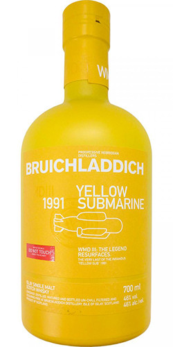 Picture of BRUICHLADDICH THE YELLOW SUBMARINE 700ML 1BT AVAIABLE; WMD III 1991 25YR 46%