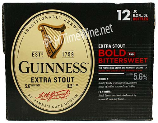 Picture of GUINNESS EXTRA STOUT 12 PACK 12oz BOTTLES