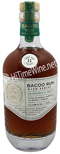 PICTURE OF BACOO 11 YEAR WISH SERIES EX-BOURBON & TEQUILA CASKS 700 MILLILITER BOTTLW; 80 PROOF, BATCH-1 CANE JUICE