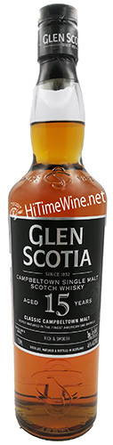 PICTURE OF GLEN SCOTIA 15 YEAR 750 MILLILITER BOTTLE; SINGLE MALT SCOTCH WHISKY