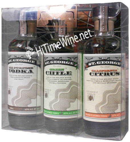 Picture of ST GEORGE 3PK VODKA 200ML 1BT REG 1BT GREEN CHILE 1BT CITRUS 200ML