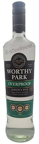 PICTURE OF WORTHY PARK OVERPROOF JAMAICA RUM 63% 750ML FORMALY RUM-BAR; SINGLE ESTATE DISTILLED BLENDED & BOTTLED