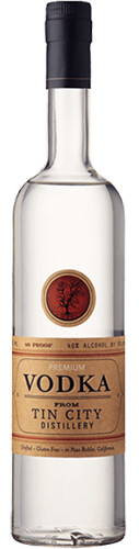 Picture of TIN CITY DISTILLERY  VODKA 750 PASO ROBLES CALIF DIST FROM GRAIN