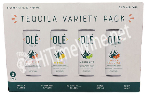 PICTURE OF OLE' COCKTALE COMPANY, OLE 'TEQUILA VARIETY; 5.2% ALCOHOL BY VOLUME; 8 PACK 12 OUNCE CANS.