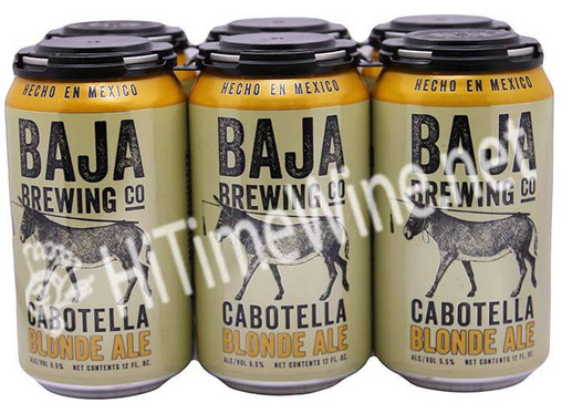 PICTURE OFBAJA BREWING COMPANY, CABOTELLA BLONDE ALE; 5.5%  ALCOHOL BY VOLUME, 6 PACK 12 OUNCE CANS