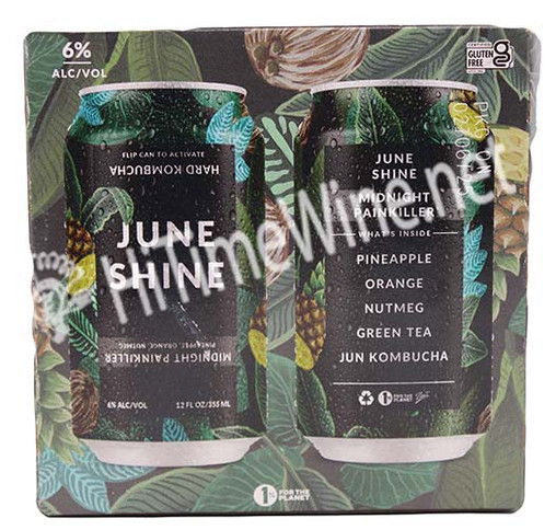 PICTURE OF JUNSHINE, MIDNIGHT PAINKILLER HARD KOMBUCHA 6% ABV , 4 PACK 12 OUNCE CANS