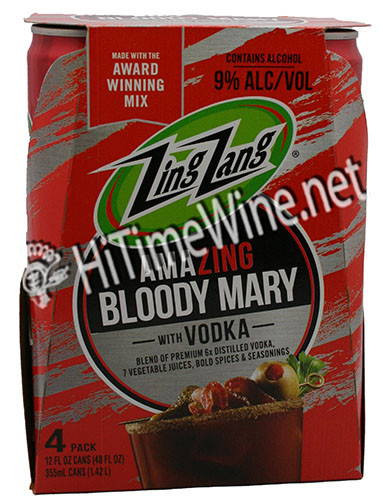 PICTURE OF ZING ZANG BLOODY MARY; 4 PACK, 9% ALCOHOL BY VOLUME