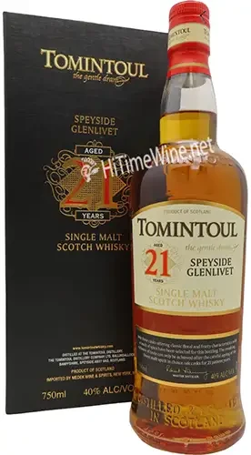 Picture of TOMINTOUL 21YR 40% 750ML SPEYSIDE GLENLIVET - SINGLE MALT SCOTCH WHISKY