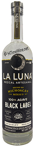 Picture of  LA LUNA BLACK LABEL MEZCAL 46.12% 750ML MICHOACAN  ENSAMBLE OF CUPREATA, TEQUILANA, AND ANGUSTFOLIA  92.24 PROOF