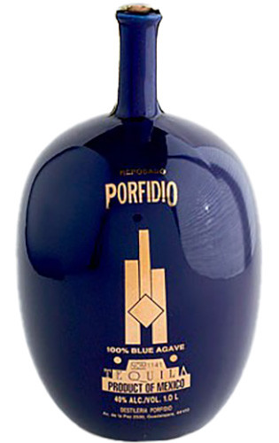 PORFIDIO ORIGINAL REPOSADO 40% 1LT NOM 1141; BLUE CERAMIC BOTTLE