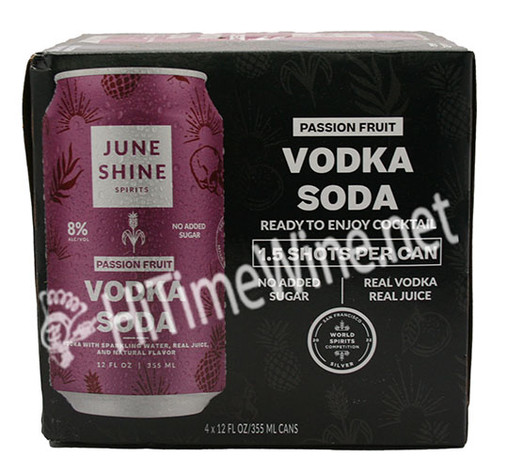 PICTURE OF JUNESHINE PASSION FRUIT VODKA SODA 12 OUNCE 4 PACK