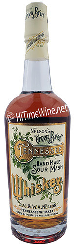 PICTURE OF NELSON'S BRO BR GREEN BRIER TENNESSEE WHISKEY; 91 PROOF HAND MADE SOUR MASH 750 MILLILITER BOTTLE