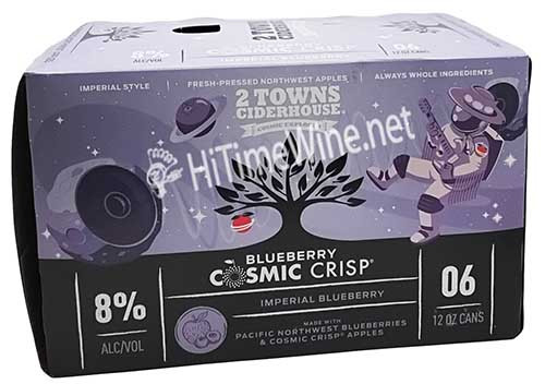 Picture of 2 TOWNS BLUEBERRY COSMIC CRISP IMPERIAL CIDER 12OZ 6 PACK 8%