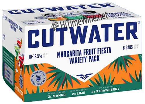 Picture of CUTWATER FRUIT FIESTA MARGARITA MIXED 12 PACK 12OZ CANS PEACH, STRAWBERRY & PINEAPPLE