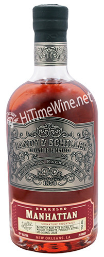 PICTURE OF HANDY & SCHILLER BARRELED MANHATTAN; 750 MILLILITER BOTTLE; MADE WITH SAZERAC RYE & PEYCHAUDERS BITTERS