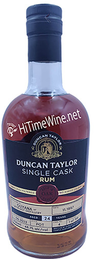 PICTURE OF DUNCAN TAYLOR UITVLUGT 1997 24YR 48.1% RUM 700ML DISTILLED IN GUYANA; B-2022; CASK NO. 4; POT STILL; SINGLE CASK