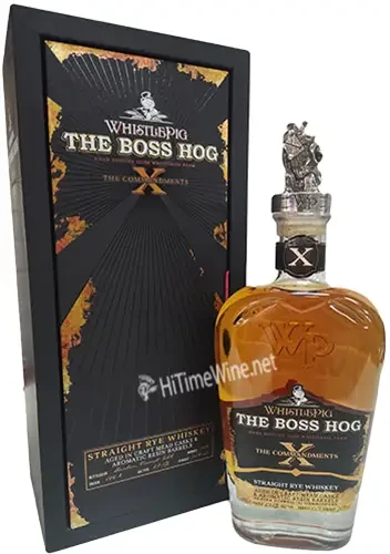 Picture of WHISTLEPIG BOSS HOG X THE COMMANDMENTS VERMONT STRAIGHT RYE WHISKEY 750ML