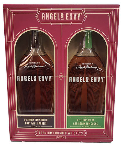 Picture of ANGELS ENVY 375ml 2 PACK GIFT 1BT PORT WINE BARRELS & 1BT RYE FINISHED IN CARIBBEAN RUM CASKS