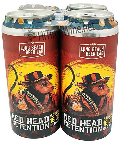 PICTURE OF LONG BEACH BEER LAB RED HEAD RETENTION 16OZ 4 PACK CANS