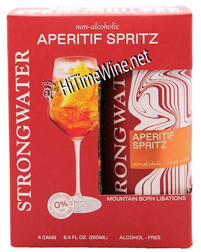 PICTURE OF STRONGWATER SPARKLING APERITIF 4 PACK, 8.4 OUNCE CANS; NON-ALCOHOLIC APEROL SPRITZ ; CALL FOR STOCK CHECK