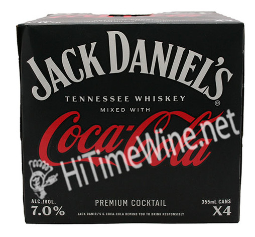 picture of JACK DANIEL'S COLA COCKTAIL 4 PACK 12 OUNCE CANS