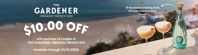 Save $10 instantly on Gardener Gin