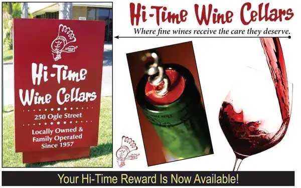 Hi-Time Wine Cellars Parking Lot Sign