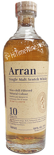 ARRAN 10 YEAR 46% 700ML SINGLE MALT SCOTCH WHISKY; NON-CHILL FILTERED