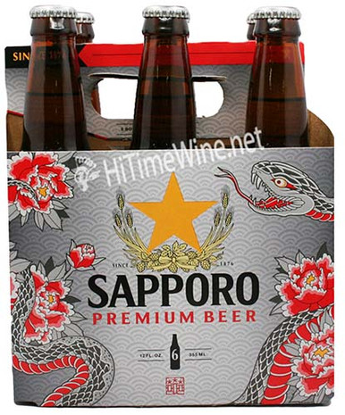 SAPPORO BREWERIES LTD, SAPPORO PREMIUM LAGER 4.9% ABV, 6 PACK 12oz