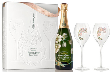 Perrier Jouët Belle Epoque 2015・2016 セット Perrier Jouet 2016 Belle Epoque Gift Box w/ 2 Flutes