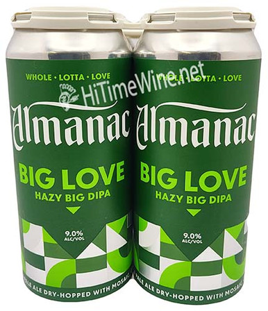 ALMANAC BEER COMPANY, BIG LOVE DOUBLE HAZY IPA 9% ABV, 4 PACK 16oz