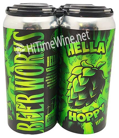 ALTAMONT BEER WORKS, HELLA HOPPY DOUBLE IPA 9% ABV, 4 PACK 16oz CANS.