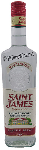 SAINT JAMES RHUM BLANC 55% 750ML PURE CANNE; Martinique