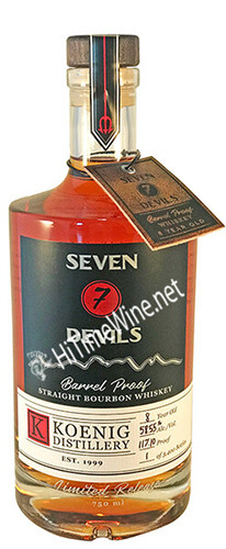 SEVEN DEVILS BARREL PROOF 8YR 57.85% 750ML KOENIG STRAIGHT BOURBON 