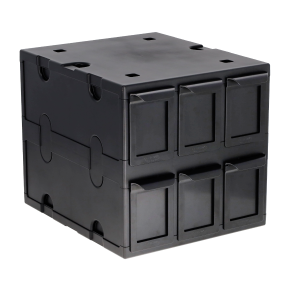 6 Drawer Card Catalog - Black - 1-CCAT-BLK