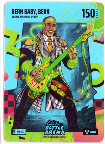 Bo Jackson Battle Arena - Bern Baby, Bern - Bernie Williams - 80's Rad Battlefoil - Glow - 160 - Griffey Set - RAD-177