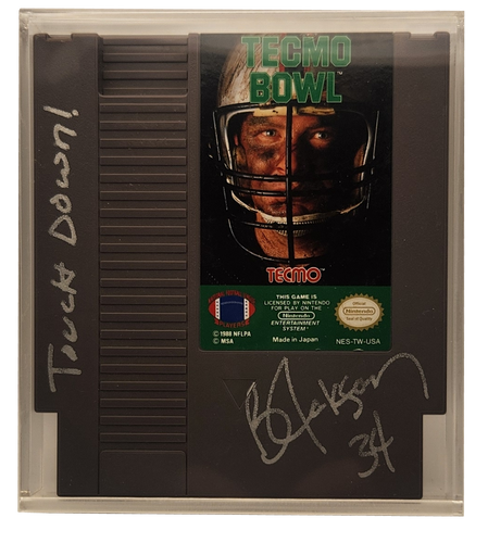 Bo Jackson Signed Tecmo Bowl NES Cartridge JSA – #34 Touchdown Inscription