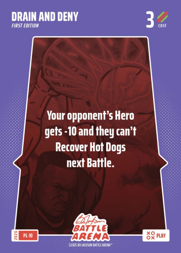 Bo Jackson Battle Arena Play Card - Griffey Set - Drain And Deny - PL-10 - Cost 3 - BOBA-PL-10