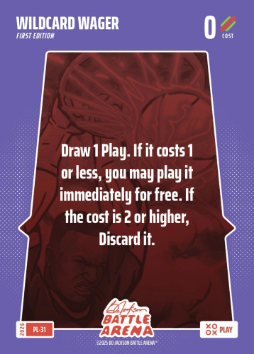 Bo Jackson Battle Arena Play Card - Griffey Set - Wildcard Wager - PL-31 - Cost 0 - BOBA-PL-31