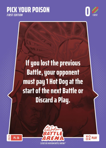 Bo Jackson Battle Arena Play Card - Griffey Set - Pick Your Poison - PL-36 - Cost 0 - BOBA-PL-36