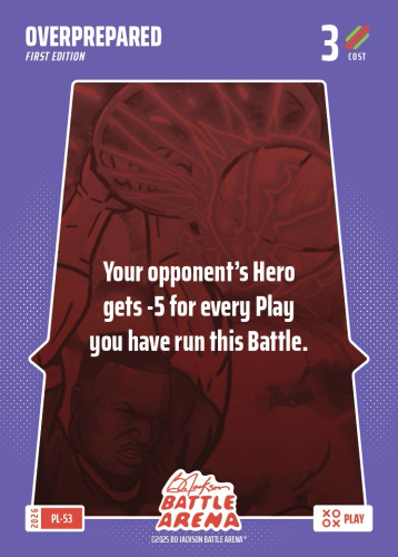 Bo Jackson Battle Arena Play Card - Griffey Set - Overprepared - PL-53 - Cost 3 - BOBA-PL-53