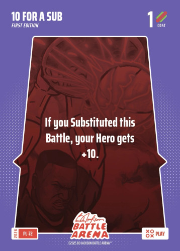 Bo Jackson Battle Arena Play Card - Griffey Set - 10 For A Sub - PL-72 - Cost 1 - BOBA-PL-72