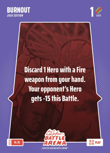 Bo Jackson Battle Arena Play Card - Griffey Set - Burnout - PL-78 - Cost 1 - BOBA-PL-78