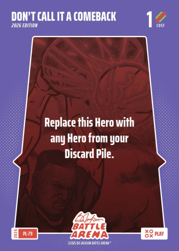 Bo Jackson Battle Arena Play Card - Griffey Set - Don't Call It A Comeback - PL-79 - Cost 1 - BOBA-PL-79