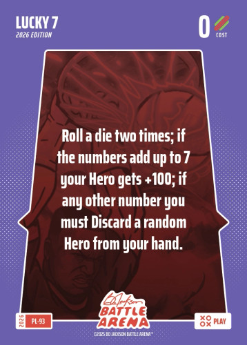 Bo Jackson Battle Arena Play Card - Griffey Set - Lucky 7 - PL-93 - Cost 0 - BOBA-PL-93