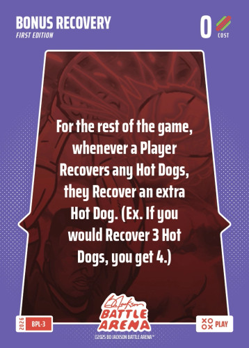 Bo Jackson Battle Arena Bonus Play Card - Griffey Set - Bonus Recovery - BPL-3 - Cost 0 - BOBA-BPL-3