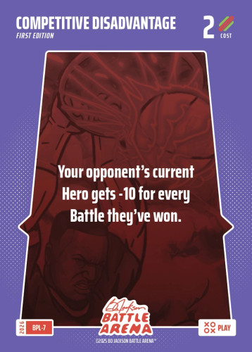 Bo Jackson Battle Arena Bonus Play Card - Griffey Set - Competitive Disadvantage - BPL-7 - Cost 2 - BOBA-BPL-7