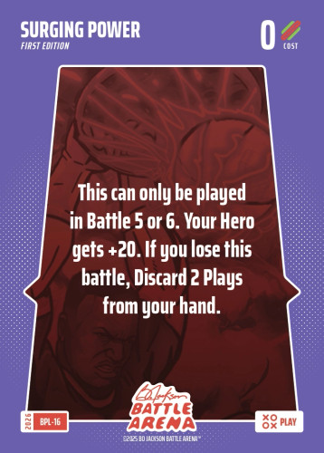 Bo Jackson Battle Arena Bonus Play Card - Griffey Set - Surging Power - BPL-16 - Cost 0 - BOBA-BPL-16